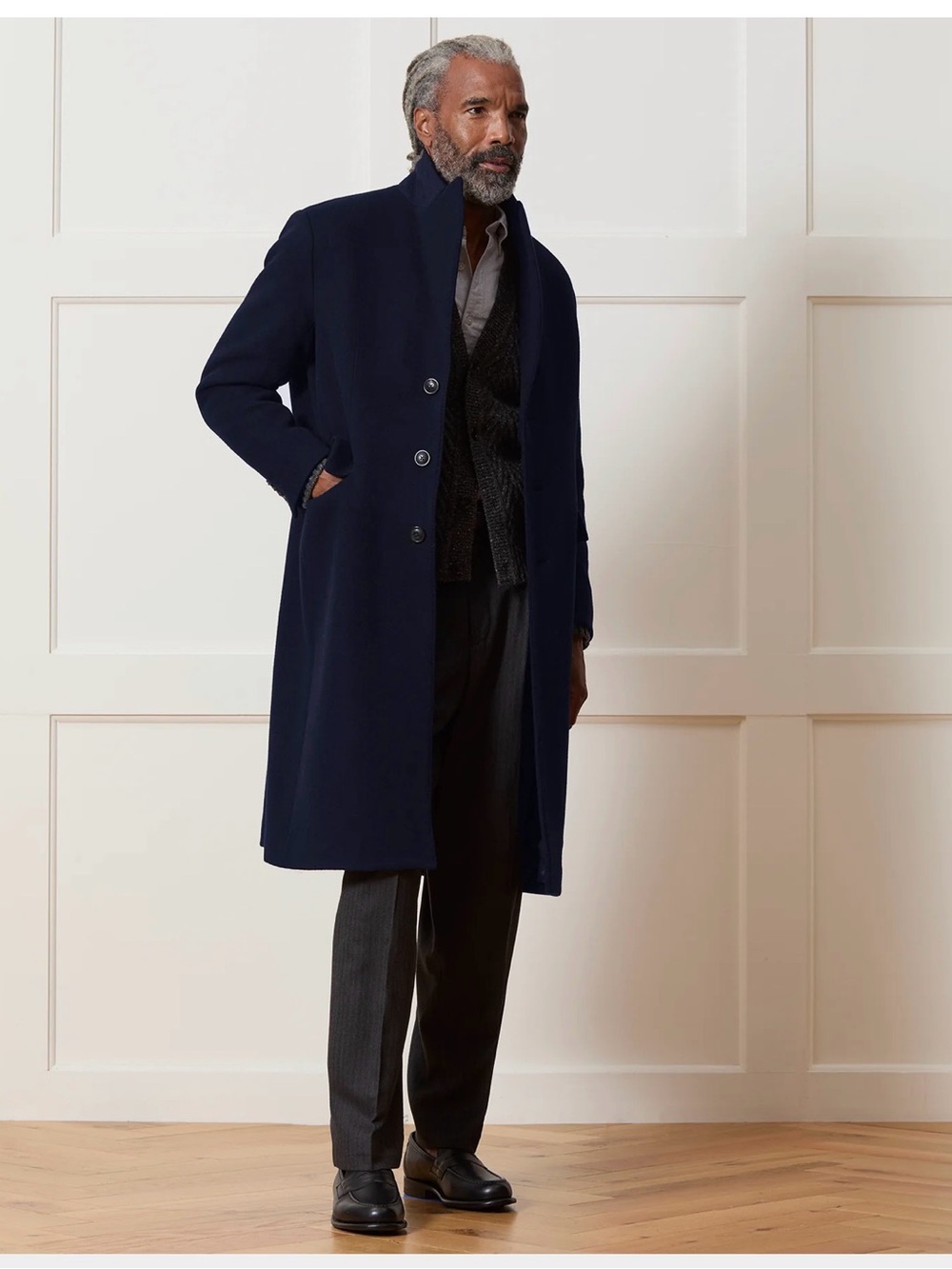 NWT Todd Snyder Italian Wool Cashmere Topcoat Navy Men’s L